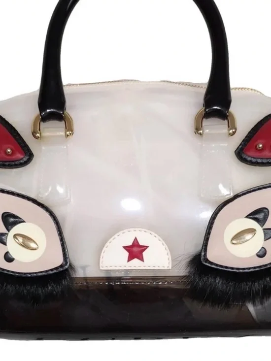 Furla Ginger Cookie S Satchel Candy Bag Featuring Rare Cat Appliqué w/COA - Picture 2 of 9